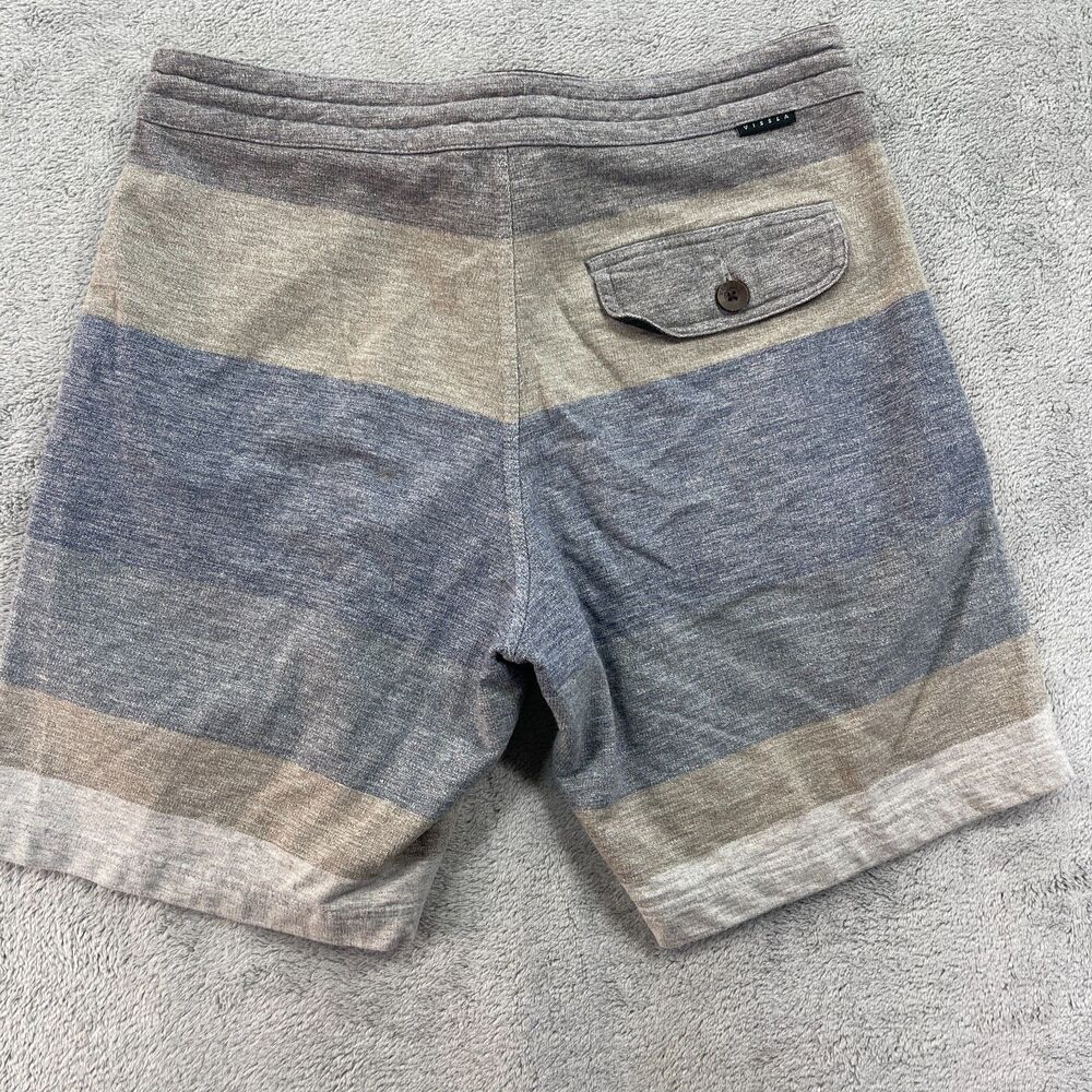 Vissla Mocha Sofa Surfer Board Shorts Mens Medium Gray Blue Striped Swimwear - Picture 2 of 11